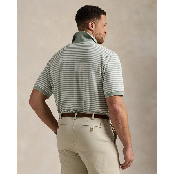 Striped Oxford Mesh Polo Shirt