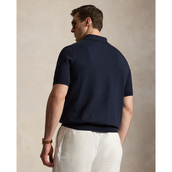 Pull Polo en coton Big & Tall en Marine chasseur 5