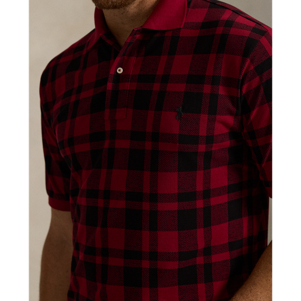 Plaid Mesh Polo Shirt