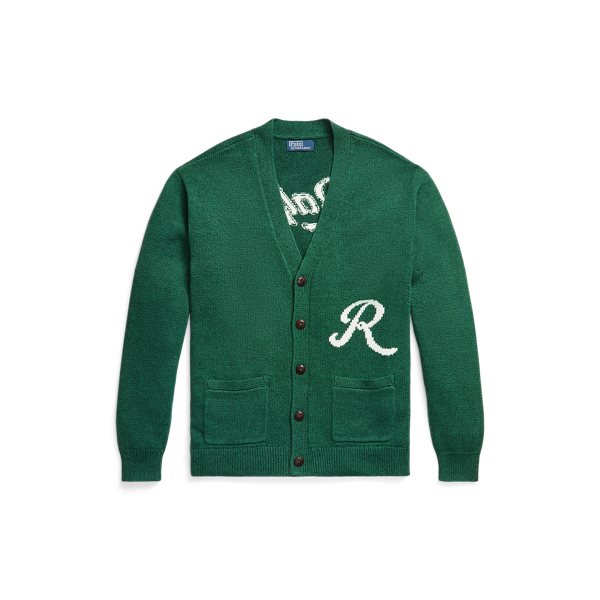 Die Strickjacke Ralph mit Logo Big & Tall in Neues Waldgr&uuml;n 1