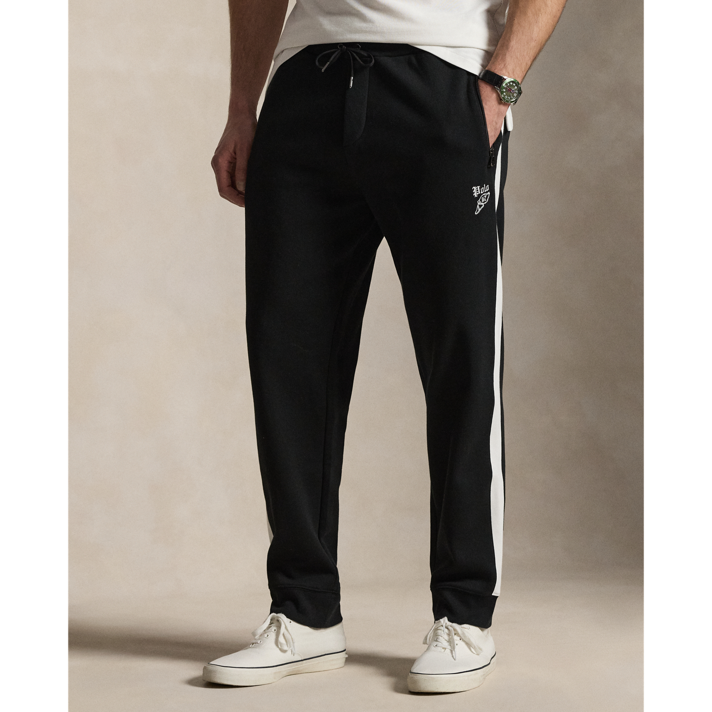 Мужские брюки Ralph Lauren Double-Knit Jogger, цвет: Чёрный — фото 1