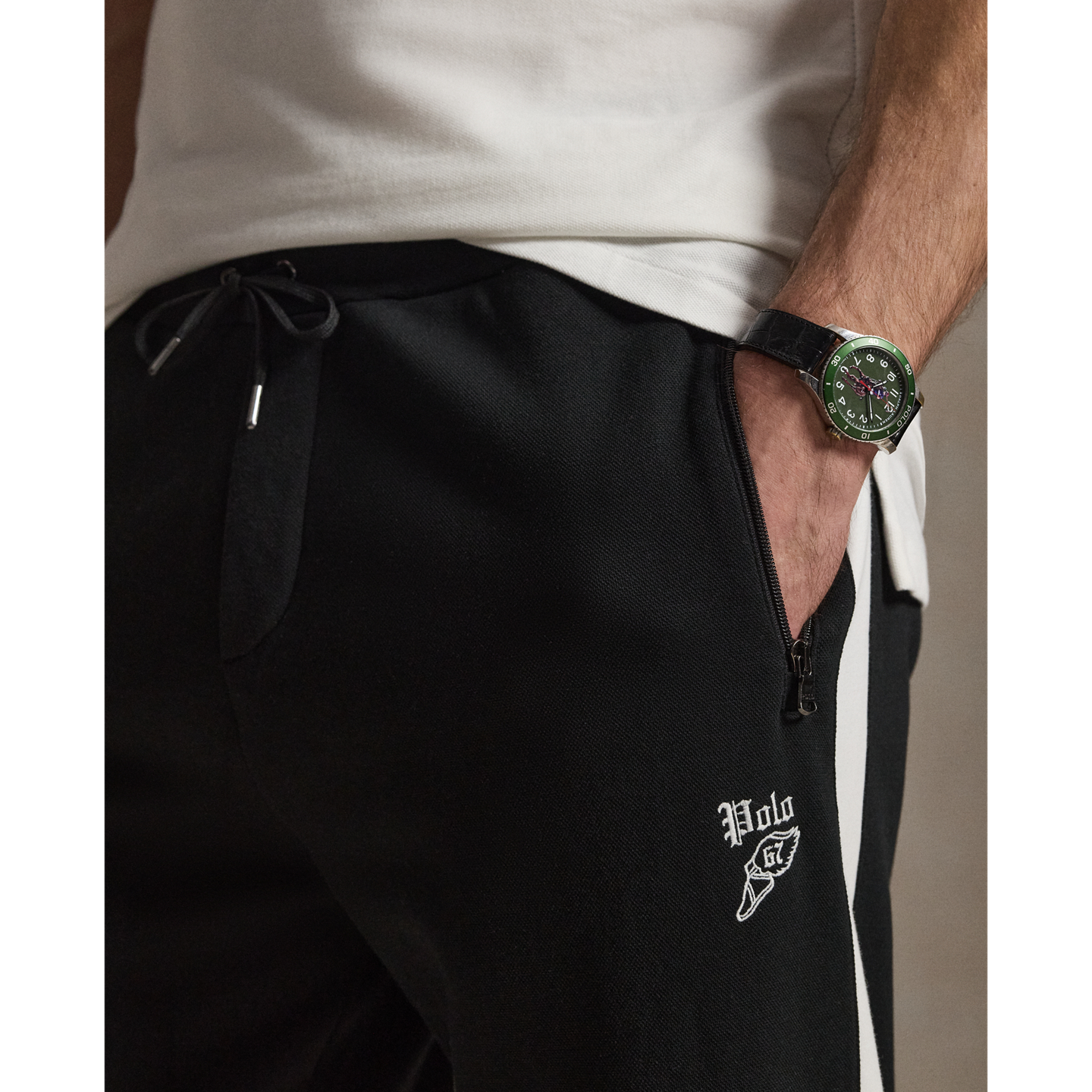Мужские брюки Ralph Lauren Double-Knit Jogger, цвет: Чёрный — фото 2