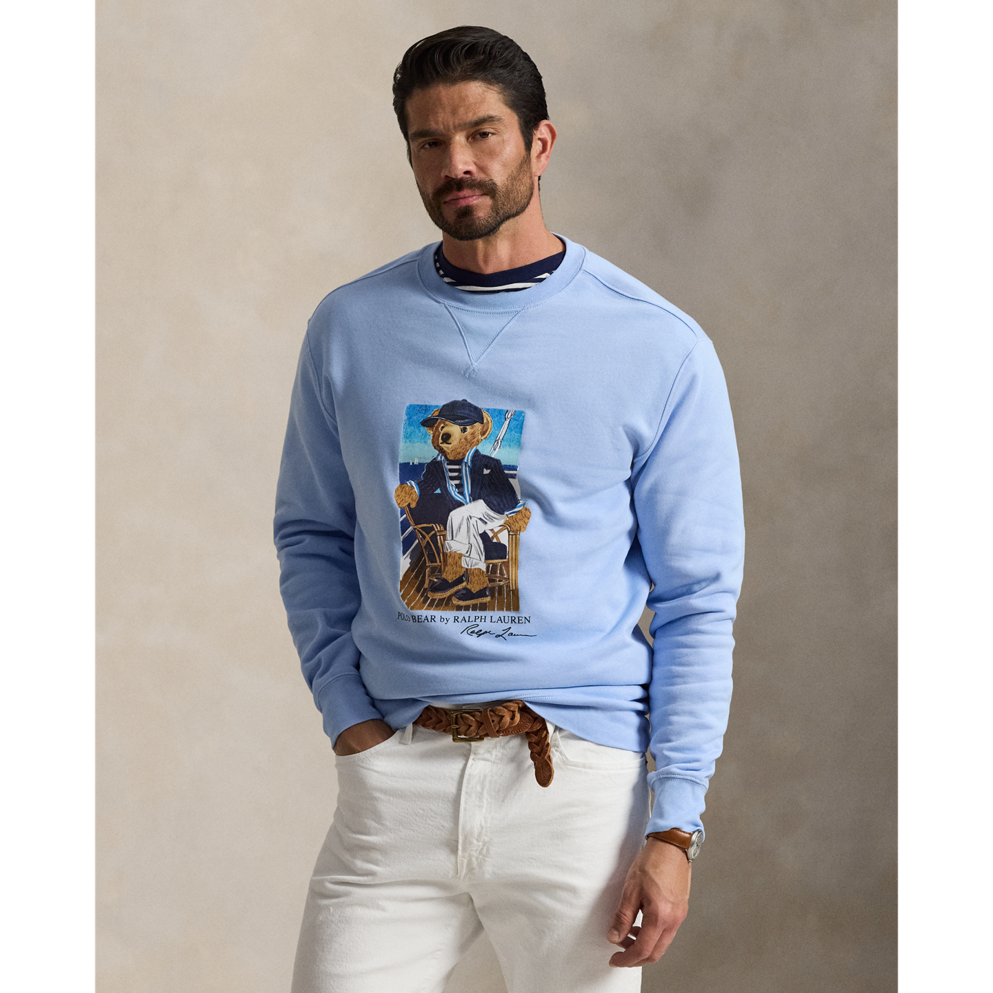 Мужская толстовка Ralph Lauren Polo Bear Fleece, цвет: Синий — фото 4