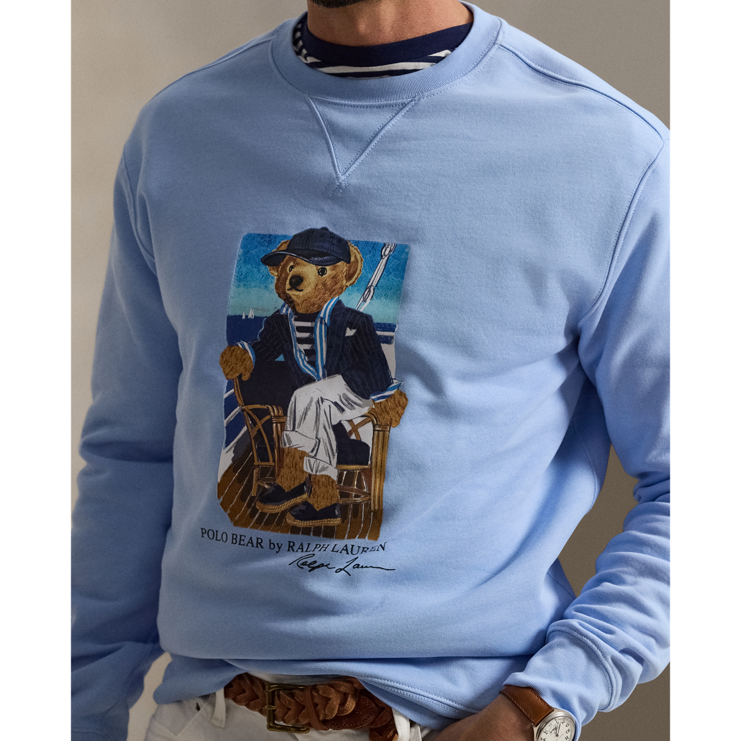 Мужская толстовка Ralph Lauren Polo Bear Fleece, цвет: Синий — фото 3