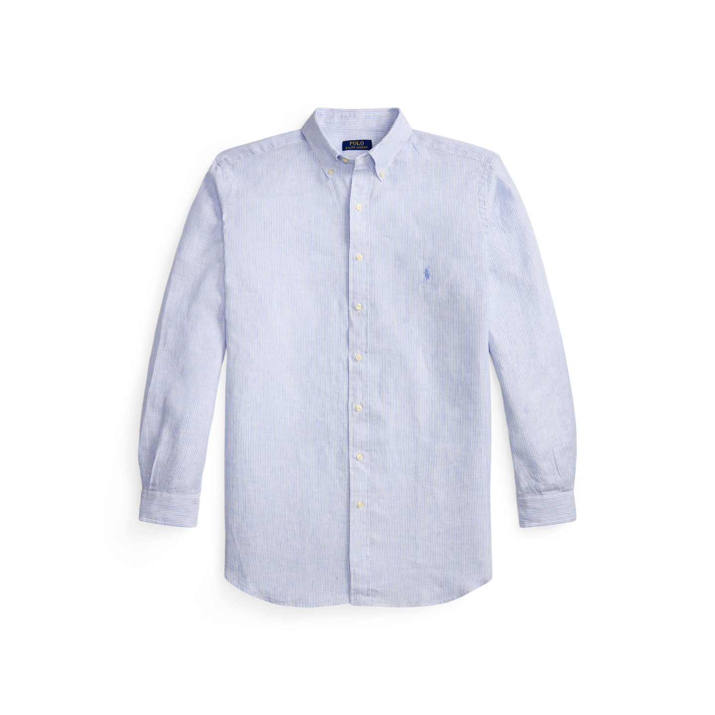 Мужская рубашка Ralph Lauren Linen, цвет: Синий / Белый — фото 5