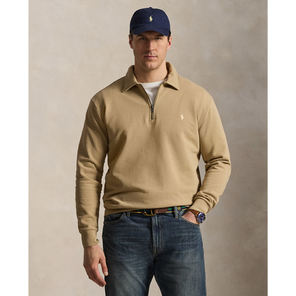 Vintage Khaki Loopback Fleece Quarter-Zip Sweatshirt Big & Tall 1