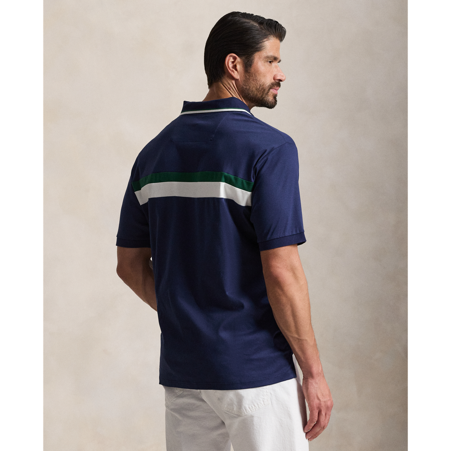 Мужское поло Ralph Lauren Soft Cotton Polo, цвет: Тёмно-синий — фото 2