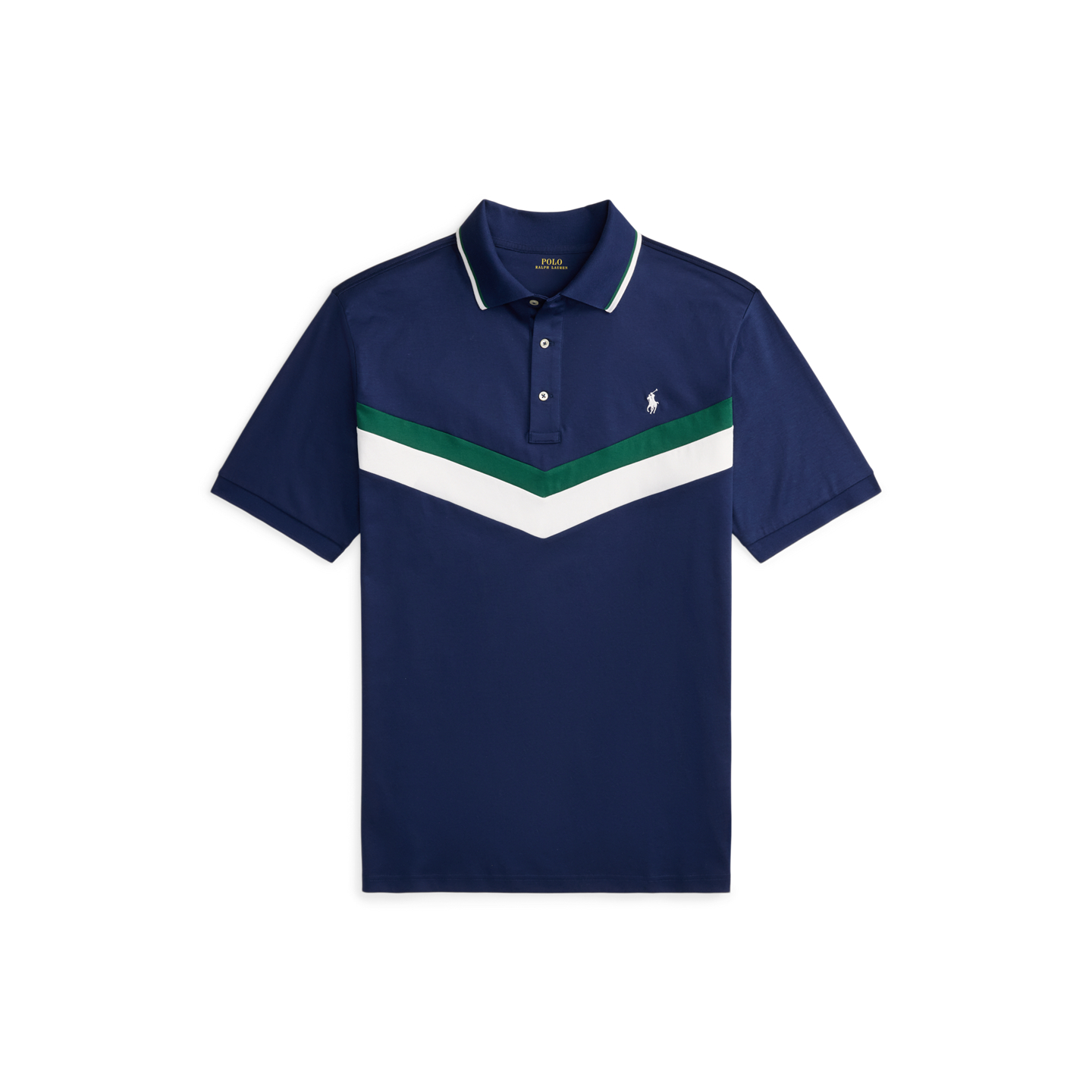 Мужское поло Ralph Lauren Soft Cotton Polo, цвет: Тёмно-синий — фото 5