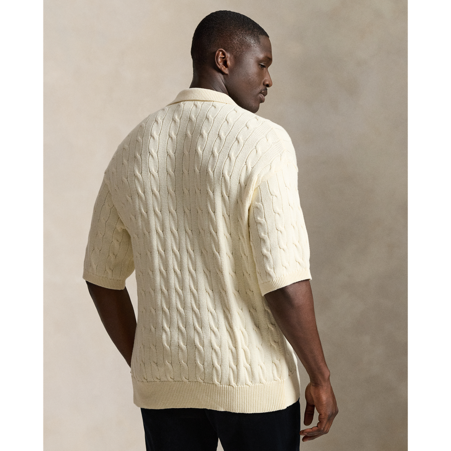 Мужской свитер Ralph Lauren Relaxed Fit Cable-Knit Cotton, цвет: Кремовый — фото 2