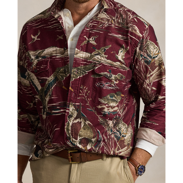 Duck-Print Sateen Workshirt