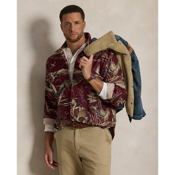 Duck-Print Sateen Workshirt