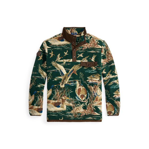 Duck Pond Scenic Duck-Print Brushed Fleece Pullover Big & Tall 2