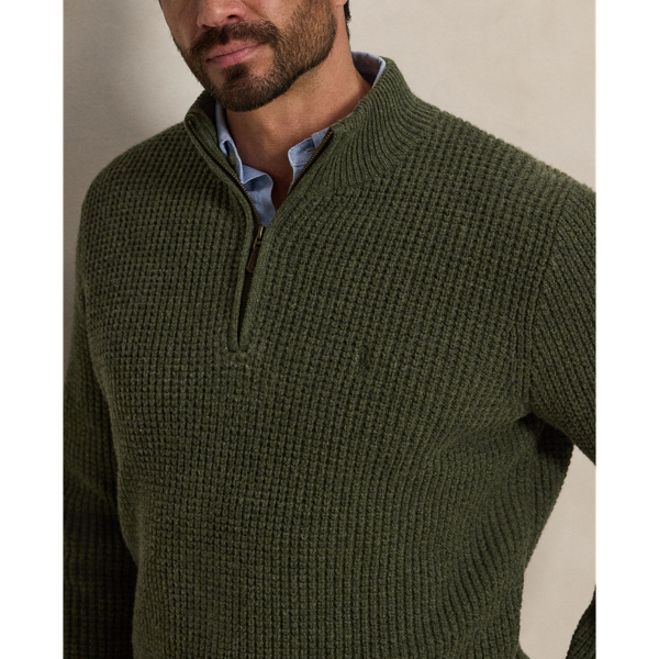 Waffle-Knit Wool-Cotton Jumper