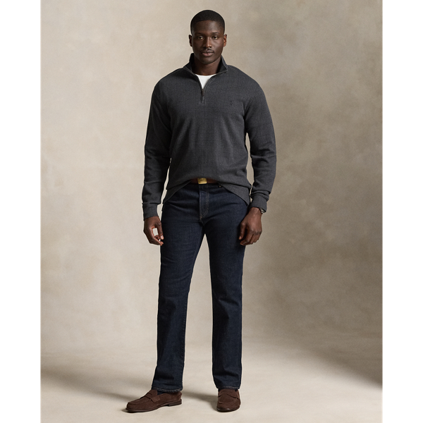 Plaid Estate-Rib Quarter-Zip Pullover