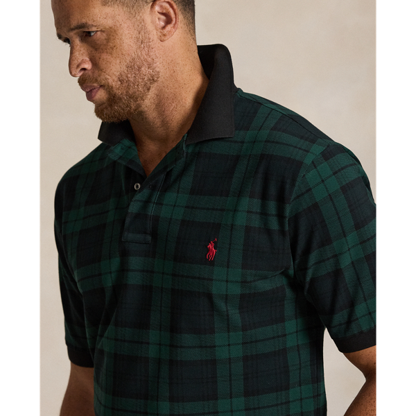 Plaid Mesh Polo Shirt