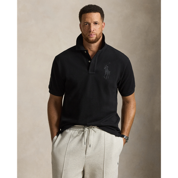Polo Black Big Pony Mesh Polo Shirt Big & Tall 1