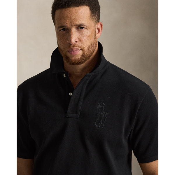 Polo Black Big Pony Mesh Polo Shirt Big & Tall 6