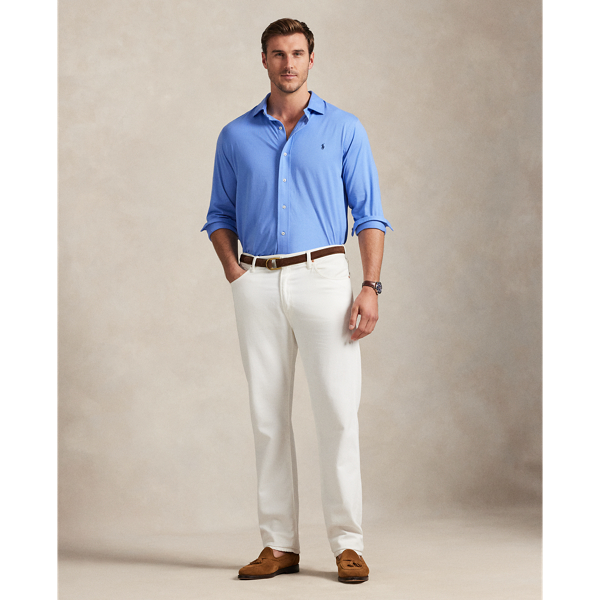 Harbour Island Blue Jersey Spread-Collar Shirt Big & Tall 4