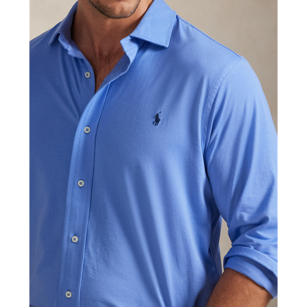Harbour Island Blue Jersey Spread-Collar Shirt Big & Tall 6
