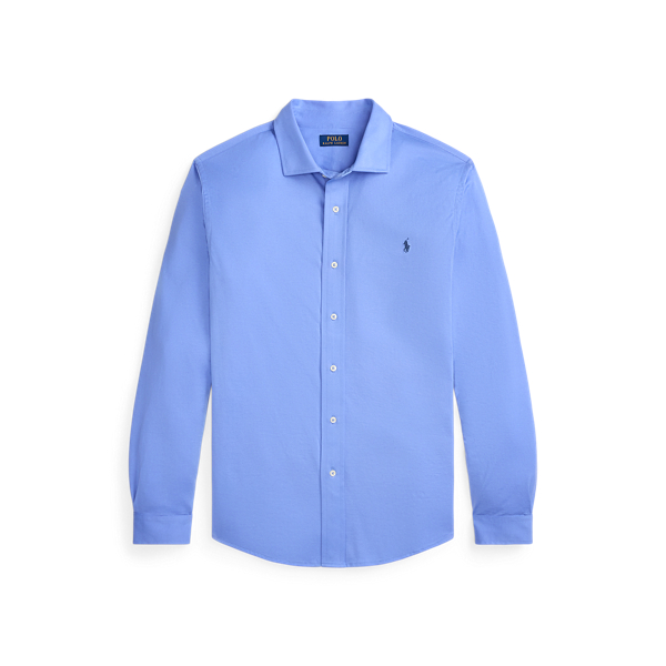Harbour Island Blue Jersey Spread-Collar Shirt Big & Tall 2