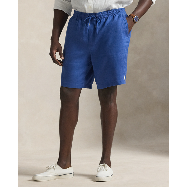 Dusty Azure Polo Prepster Linen Short Big & Tall 4