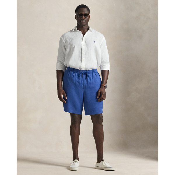 Dusty Azure Polo Prepster Linen Short Big & Tall 1