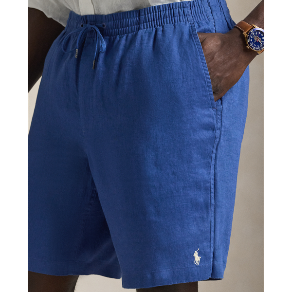 Dusty Azure Polo Prepster Linen Short Big & Tall 6