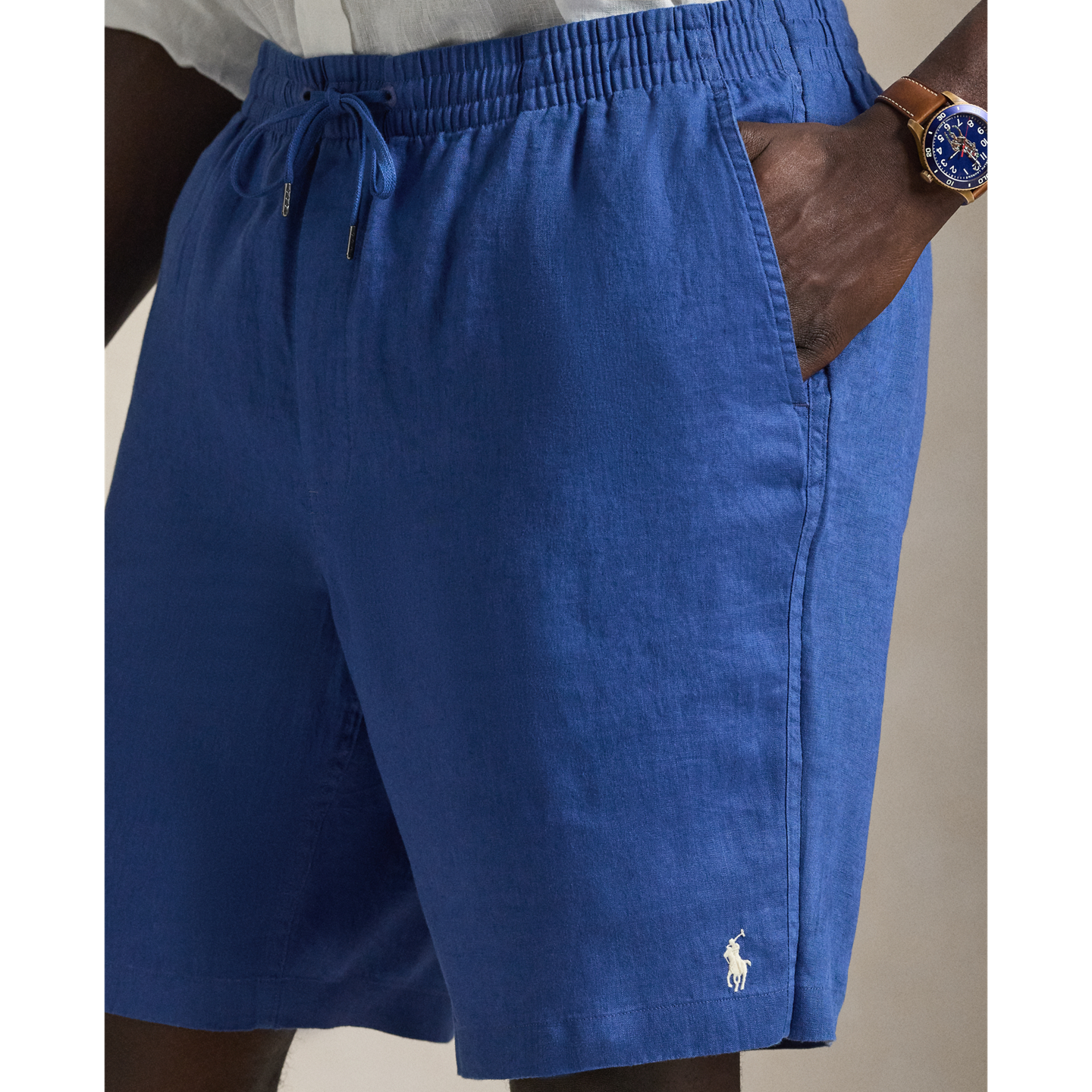 Шорты Ralph Lauren Polo Prepster Linen Short, цвет: Лазурный — фото 2