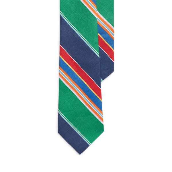 Corbata de lino con rayas
