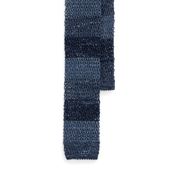 Striped Knit Silk-Linen Tie 