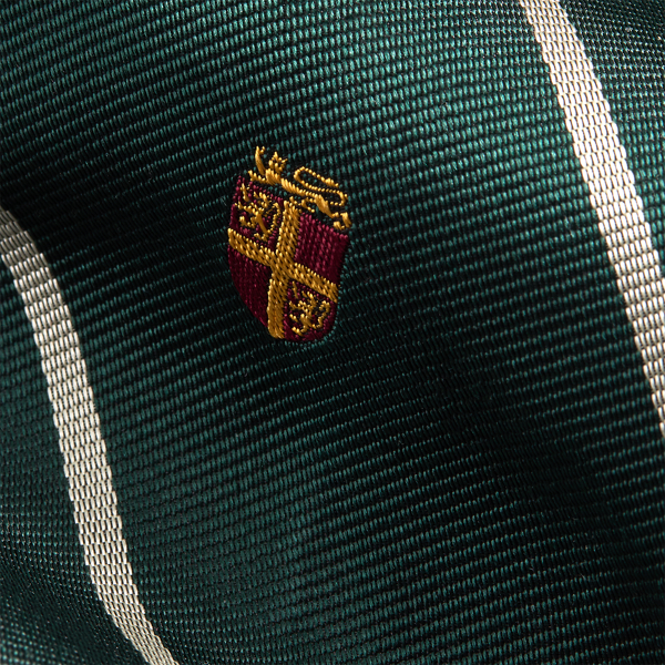 Dark Green Striped Silk Repp Club Tie Polo Ralph Lauren 3