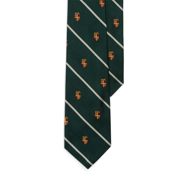 Dark Green Striped Silk Repp Club Tie Polo Ralph Lauren 1