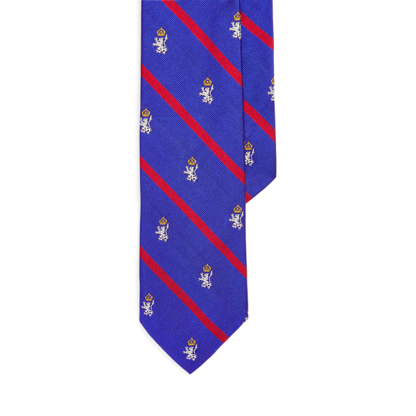 Royal/red Striped Silk Repp Club Tie Polo Ralph Lauren 1