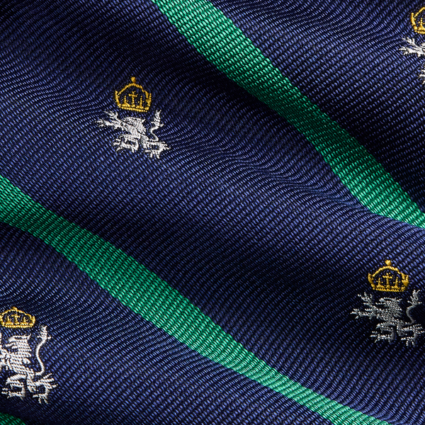 Navy/Green Striped Silk Repp Club Tie Polo Ralph Lauren 3