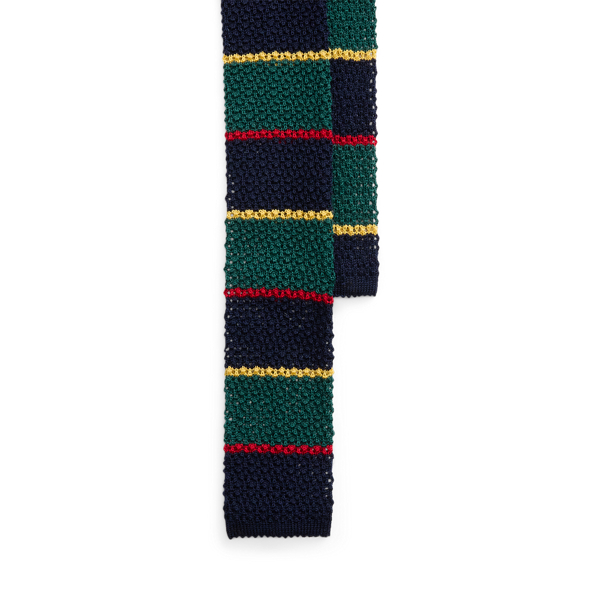 Green Multi Striped Knit Wool Tie Polo Ralph Lauren 1