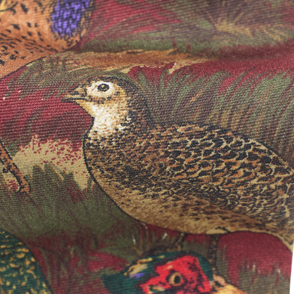 Wine Multi Pheasant-Print Silk Twill Tie Polo Ralph Lauren 3