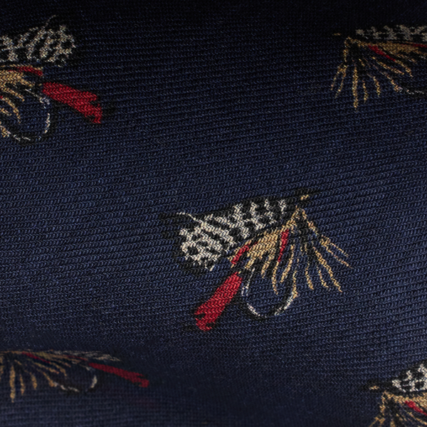 Navy Vintage-Inspired Fish-Lure Challis Tie Polo Ralph Lauren 3