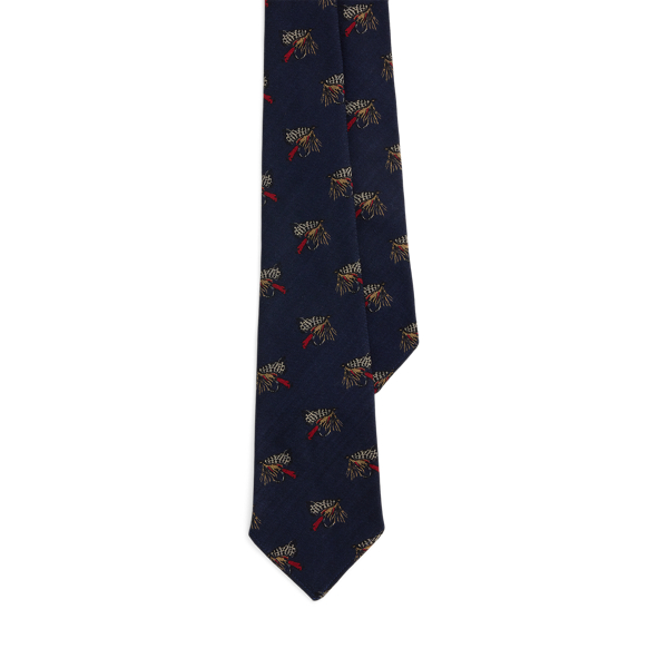 Navy Vintage-Inspired Fish-Lure Challis Tie  Polo Ralph Lauren 1