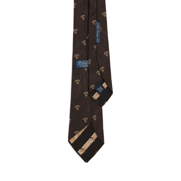 Brown Vintage-Inspired Ram-Patterned Silk Tie Polo Ralph Lauren 2