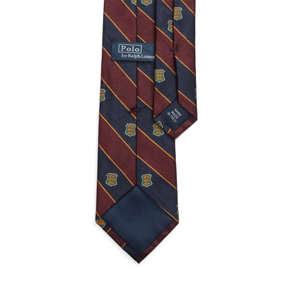 Wine/Navy Striped Silk Repp Club Tie Polo Ralph Lauren 2
