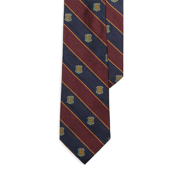 Wine/Navy Striped Silk Repp Club Tie Polo Ralph Lauren 1