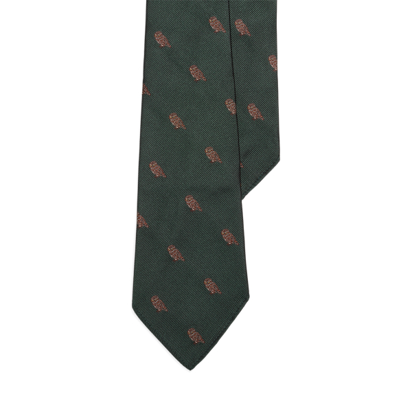 Vintage-Inspired Owl Silk Repp Tie