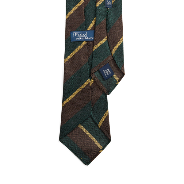 Brown/Green Vintage-Inspired Striped Silk Tie Polo Ralph Lauren 2