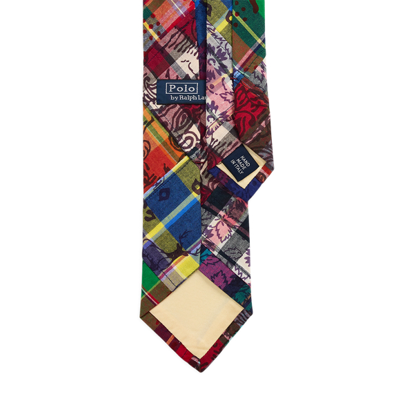 Multi Plaid Patchwork Cotton Tie Polo Ralph Lauren 2