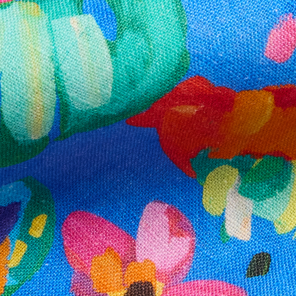Blue Multi Floral-Print Linen Tie Polo Ralph Lauren 3
