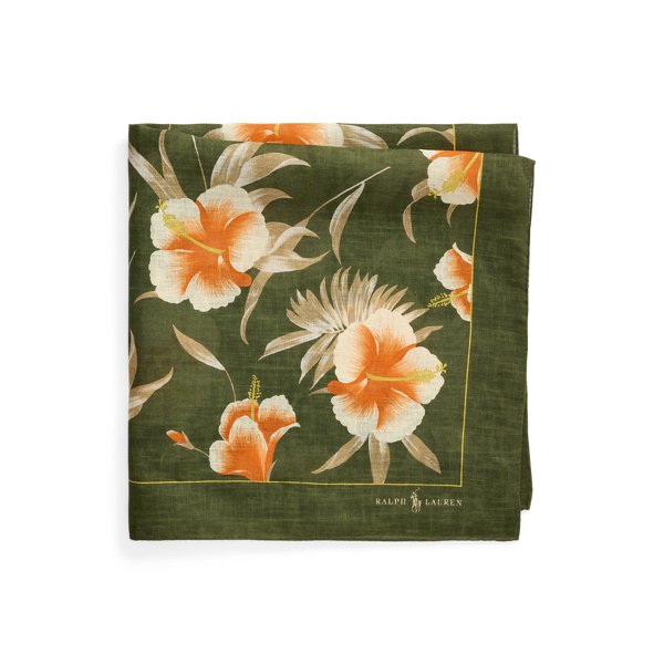 Green Multi Leinen-Bandana mit Blumendruck Polo Ralph Lauren 1
