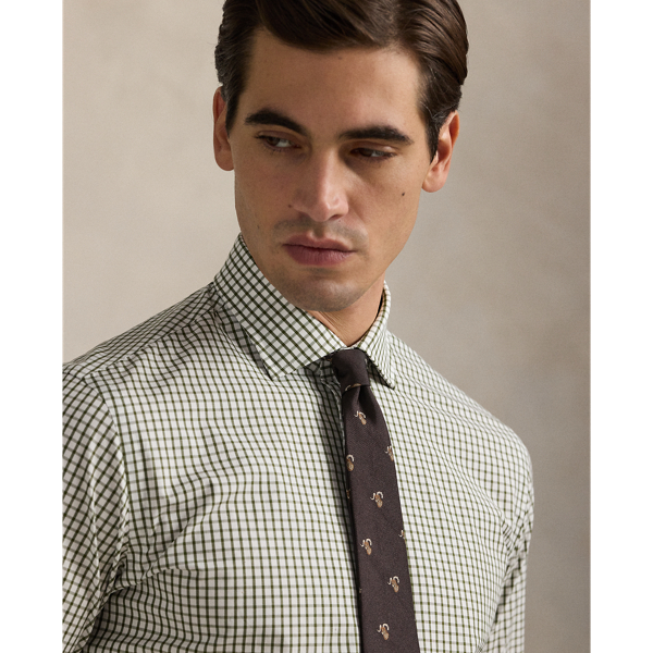 White New Olive Custom Fit Tattersall Poplin Shirt Polo Ralph Lauren 6