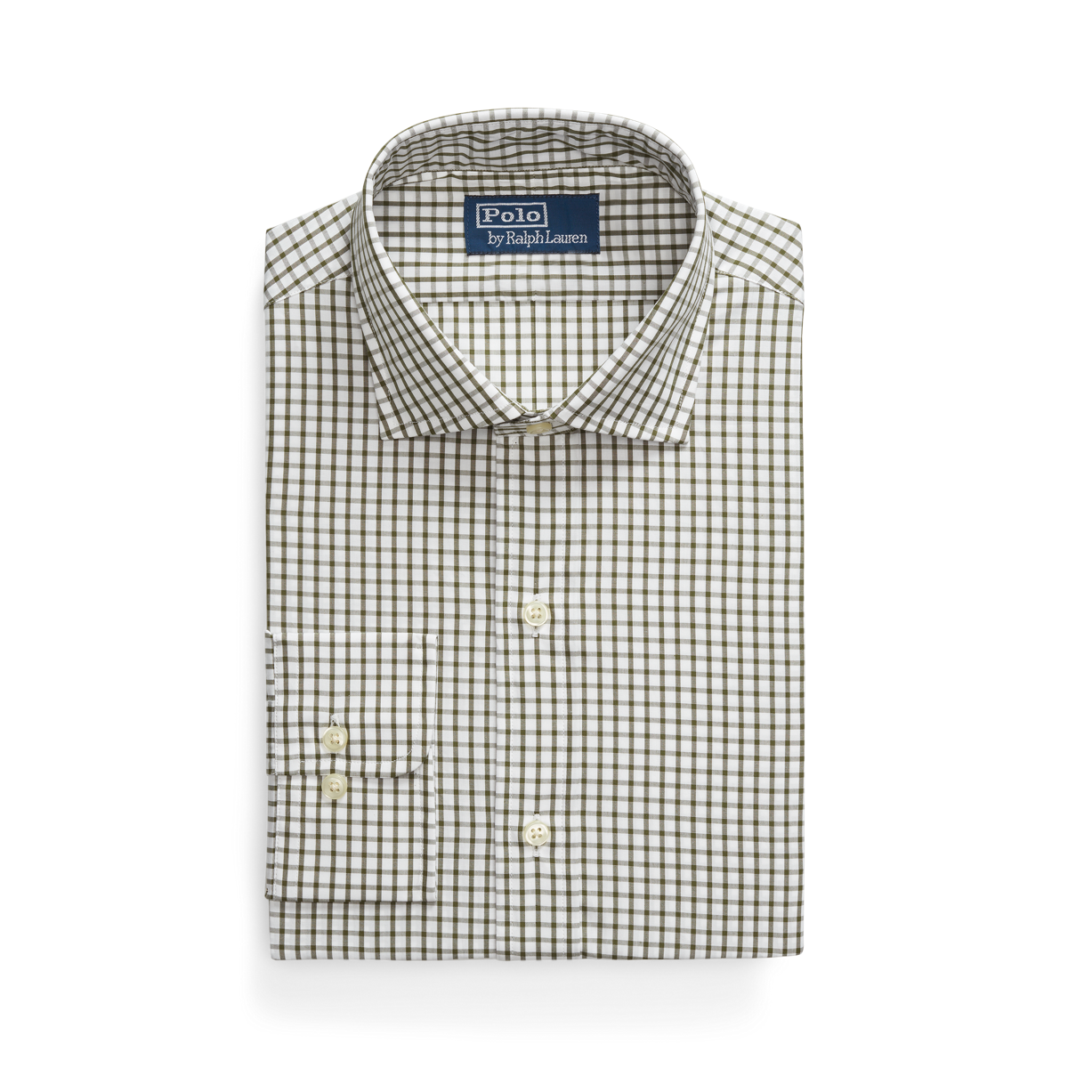 ★★POLO RALPH LAUREN★★ Custom fit poplin shirt blue check Custom Fit Checked Poplin Shirt
