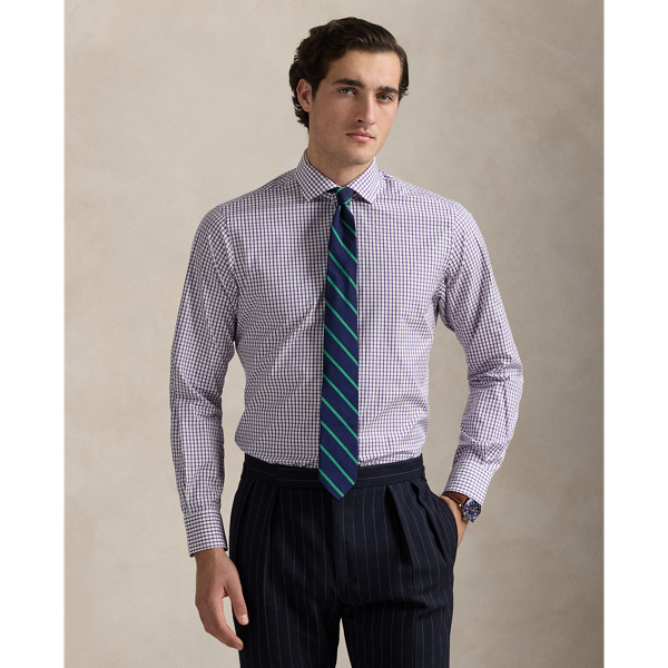 Custom Fit Checked Poplin Shirt