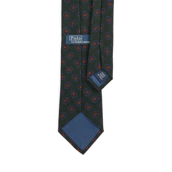 Dark Green Neat Wool Challis Tie Polo Ralph Lauren 2